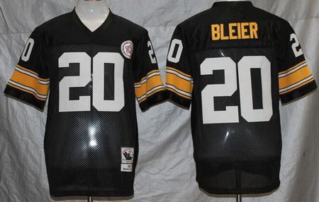 Pittsburgh Steelers #20 Rocky Bleier Black Throwback Jersey