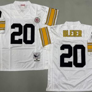 Pittsburgh Steelers #20 Rocky Bleier White 1975 Throwback Jersey