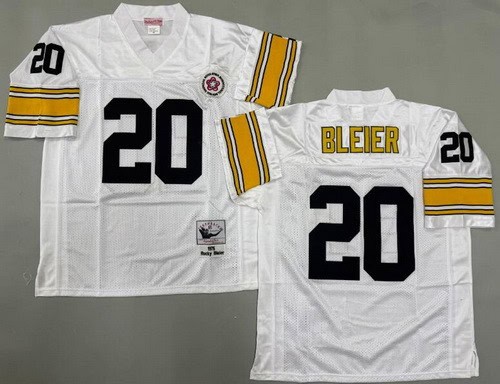 Pittsburgh Steelers #20 Rocky Bleier White 1975 Throwback Jersey