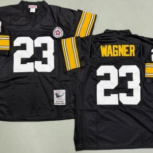 Pittsburgh Steelers #23 Mike Wagner Black Throwback Jersey