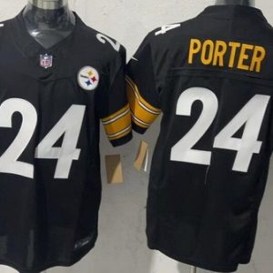 Pittsburgh Steelers #24 Joey Porter Jr Limited Black FUSE Vapor Jersey