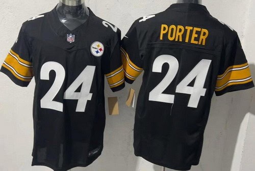 Pittsburgh Steelers #24 Joey Porter Jr Limited Black FUSE Vapor Jersey
