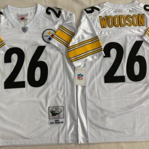 Pittsburgh Steelers #26 Rod Woodson White 1994 Throwback Jersey