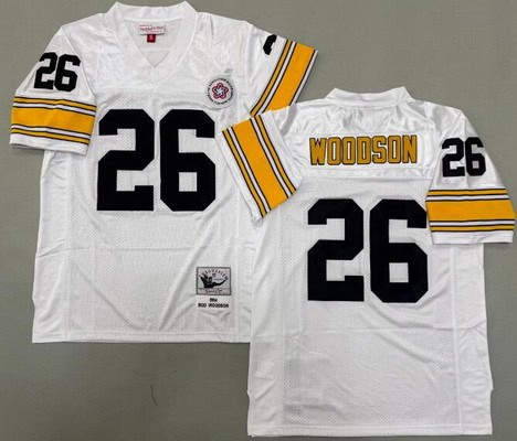Pittsburgh Steelers #26 Rod Woodson White Alternate 1994 Throwback Jersey
