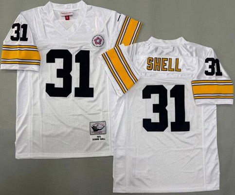 Pittsburgh Steelers #31 Donnie Shell White 1975 Throwback Jersey