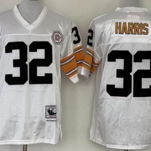 Pittsburgh Steelers #32 Franco Harris White Throwback Jersey