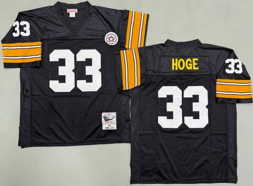 Pittsburgh Steelers #33 Merril Hoge Black 1976 Throwback Jersey