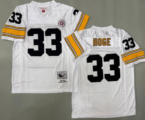 Pittsburgh Steelers #33 Merril Hoge White Throwback Jersey