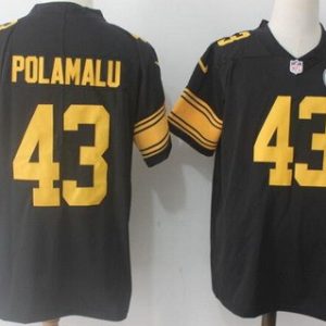 Pittsburgh Steelers #43 Troy Polamalu Limited Black Rush Color Jersey