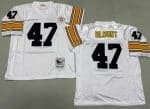 Pittsburgh Steelers #47 Mel Blount White Throwback Jersey