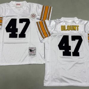 Pittsburgh Steelers #47 Mel Blount White Throwback Jersey