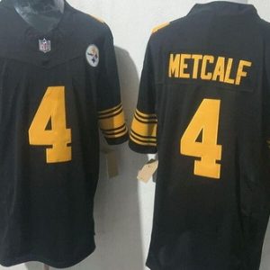 Pittsburgh Steelers #4 DK Metcalf Limited Black Throwback FUSE Vapor Jersey