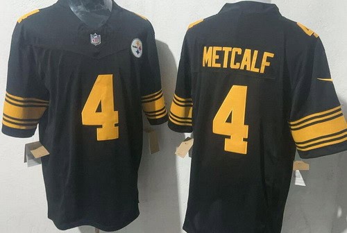 Pittsburgh Steelers #4 DK Metcalf Limited Black Throwback FUSE Vapor Jersey