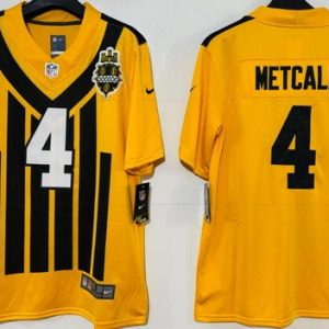 Pittsburgh Steelers #4 DK Metcalf Limited Yellow Throwback Vapor Jersey