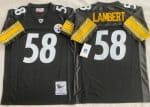 Pittsburgh Steelers #58 Jack Lambert Black 1975 Throwback Jersey