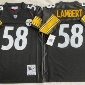 Pittsburgh Steelers #58 Jack Lambert Black 1975 Throwback Jersey