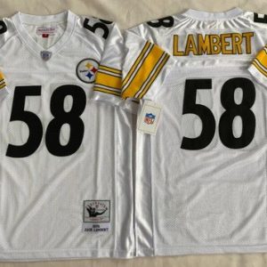 Pittsburgh Steelers #58 Jack Lambert White 1975 Throwback Jersey