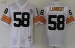 Pittsburgh Steelers #58 Jack Lambert White Throwback Jersey