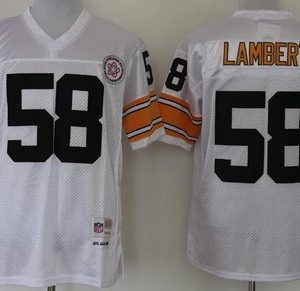 Pittsburgh Steelers #58 Jack Lambert White Throwback Jersey