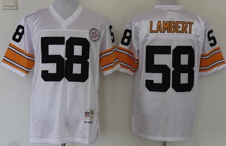 Pittsburgh Steelers #58 Jack Lambert White Throwback Jersey