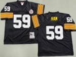 Pittsburgh Steelers #59 Jack Ham Black 1975 Throwback Jersey