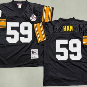 Pittsburgh Steelers #59 Jack Ham Black 1975 Throwback Jersey