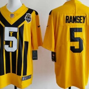 Pittsburgh Steelers #5 Limited Yellow Throwback Vapor Jersey