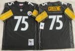 Pittsburgh Steelers #75 Joe Greene Black 1975 Throwback Jersey