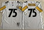 Pittsburgh Steelers #75 Joe Greene White 1975 Throwback Jersey