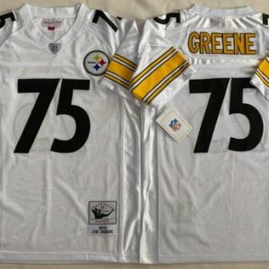 Pittsburgh Steelers #75 Joe Greene White 1975 Throwback Jersey