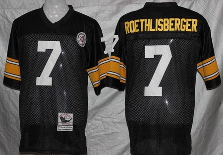 Pittsburgh Steelers #7 Ben Roethlisberger Black Throwback Jersey