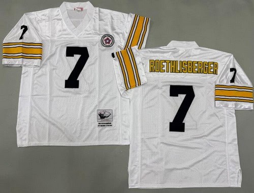 Pittsburgh Steelers #7 Ben Roethlisberger White Throwback Jersey