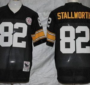 Pittsburgh Steelers #82 John Stallworth Black Throwback Jersey