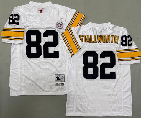 Pittsburgh Steelers #82 John Stallworth White Throwback Jersey