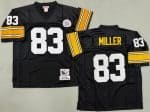 Pittsburgh Steelers #83 Heath Miller Black Throwback Jersey