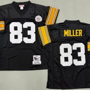 Pittsburgh Steelers #83 Heath Miller Black Throwback Jersey
