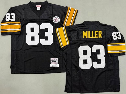 Pittsburgh Steelers #83 Heath Miller Black Throwback Jersey