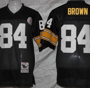 Pittsburgh Steelers #84 Antonio Brown Black Throwback Jersey