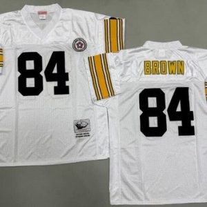 Pittsburgh Steelers #84 Antonio Brown White Throwback Jersey