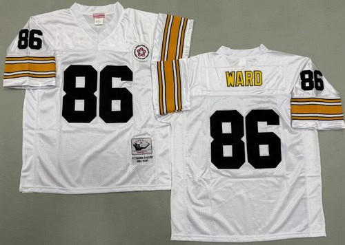 Pittsburgh Steelers #86 Hines Ward White Throwback Jersey