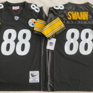 Pittsburgh Steelers #88 Lynn Swann Black 1975 Throwback Jersey