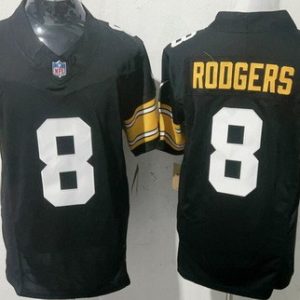 Pittsburgh Steelers #8 Aaron Rodgers Limited Black Alternate FUSE Vapor Jersey