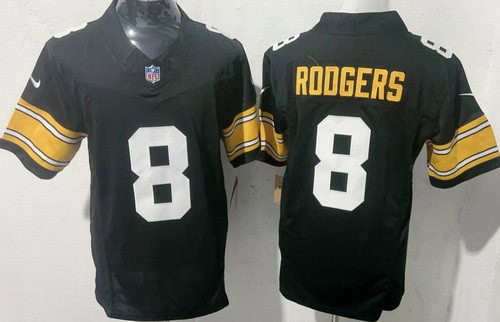 Pittsburgh Steelers #8 Aaron Rodgers Limited Black Alternate FUSE Vapor Jersey