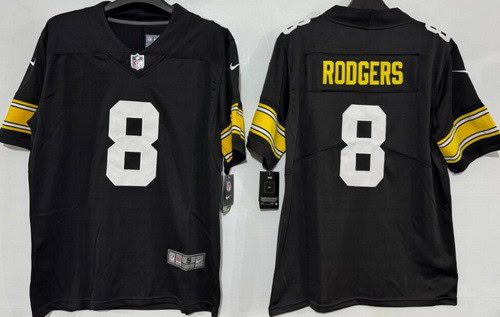 Pittsburgh Steelers #8 Aaron Rodgers Limited Black Alternate Vapor Jersey