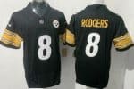 Pittsburgh Steelers #8 Aaron Rodgers Limited Black FUSE Vapor Jersey