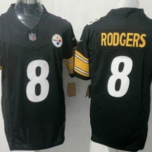 Pittsburgh Steelers #8 Aaron Rodgers Limited Black FUSE Vapor Jersey
