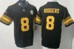 Pittsburgh Steelers #8 Aaron Rodgers Limited Black Throwback FUSE Vapor Jersey