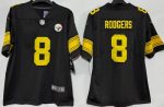 Pittsburgh Steelers #8 Aaron Rodgers Limited Black Throwback Vapor Jersey