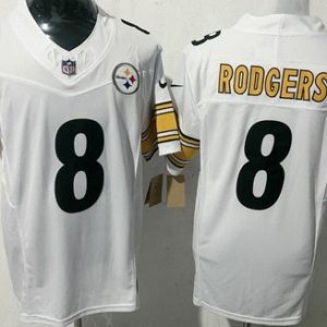 Pittsburgh Steelers #8 Aaron Rodgers Limited White FUSE Vapor Jersey
