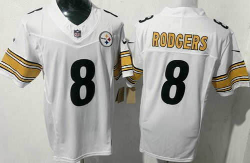Pittsburgh Steelers #8 Aaron Rodgers Limited White FUSE Vapor Jersey